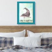 Dolphin Splashing Rond Zaaien hebben een geweldige Canvas Afdruk (Insitu (Slaapkamer))