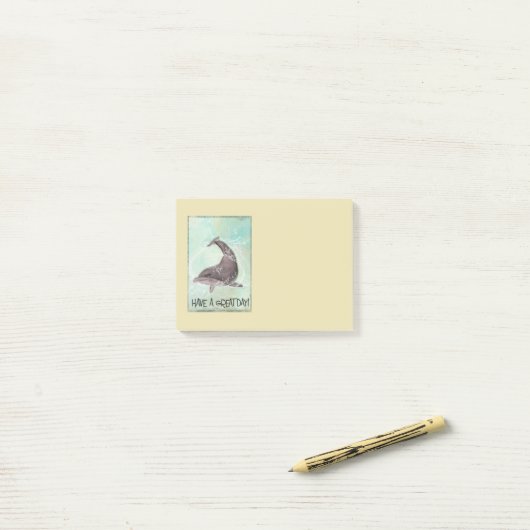 Dolphin Splashing Rond Zaaien hebben een geweldige Post-it® Notes (Op bureau)