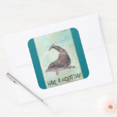 Dolphin Splashing Rond Zaaien hebben een geweldige Vierkante Sticker (Envelop)