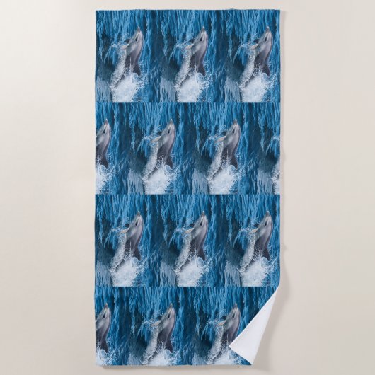 Dolphin Splashing Strandlaken (Voorkant)