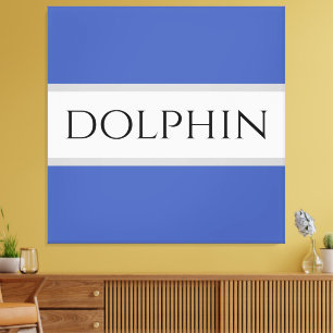 DOLPHIN Sportief Fun Zomer Blauw Wit Grijs Strepen Canvas Afdruk