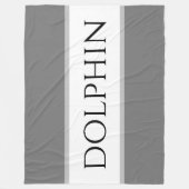 DOLPHIN Sportief Grijs Zwart Wit Nautische Strepen Fleece Deken (Voorkant)