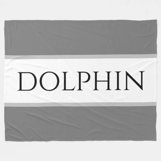 DOLPHIN Sportief Grijs Zwart Wit Nautische Strepen Fleece Deken (Voorkant (Horizontaal))