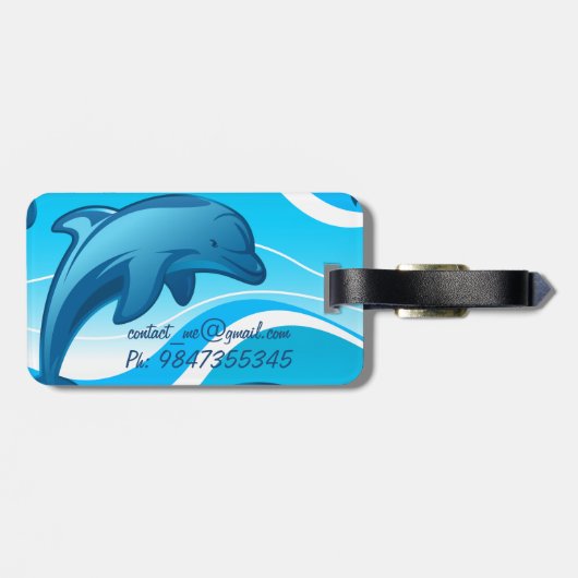 Dolphin-springgolven Bagagelabel (Achterkant horizontaal)