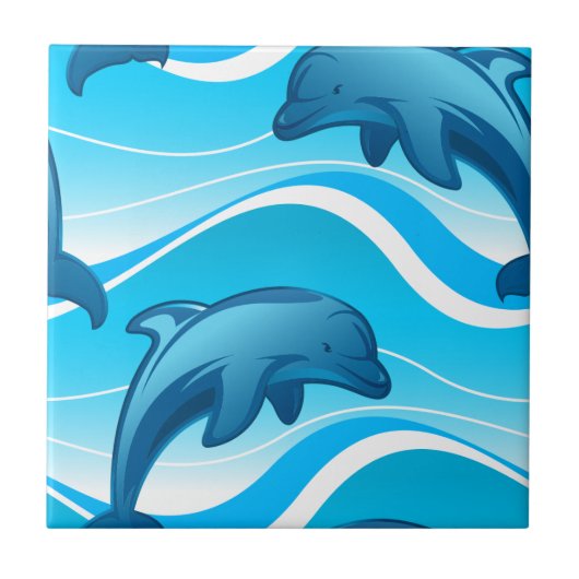 Dolphin-springgolven Tegeltje (Voorkant)