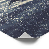 Dolphin springt uit de waterkunst poster (Hoek)