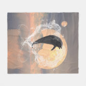 Dolphin springt uit een hart gemaakt van water fleece deken (Voorkant (Horizontaal))