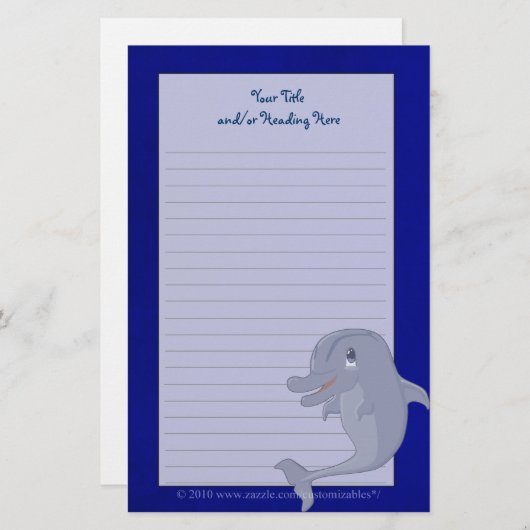 Dolphin Stationery Briefpapier (Voorkant / Achterkant)