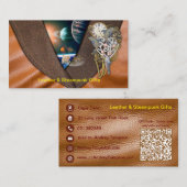 Dolphin Steampunk op visitekaartje van leder (Voorkant / Achterkant)