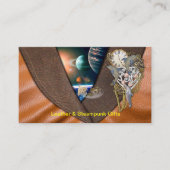 Dolphin Steampunk op visitekaartje van leder (Voorkant)