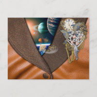 Dolphin Steampunk Time on Leather Texture