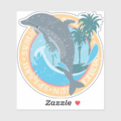 Dolphin Summer Splash Graphic Sticker (Vel)