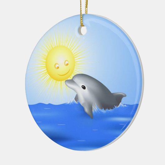 Dolphin & Sun Keramisch Ornament (Links)