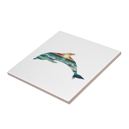 Dolphin Sunset Beach Tegeltje (Zijkant)