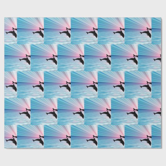 Dolphin Sunset Cadeaupapier (Vlak)