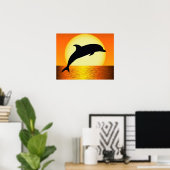 Dolphin Sunset Poster (Thuiskantoor)