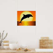Dolphin Sunset Poster (Keuken)