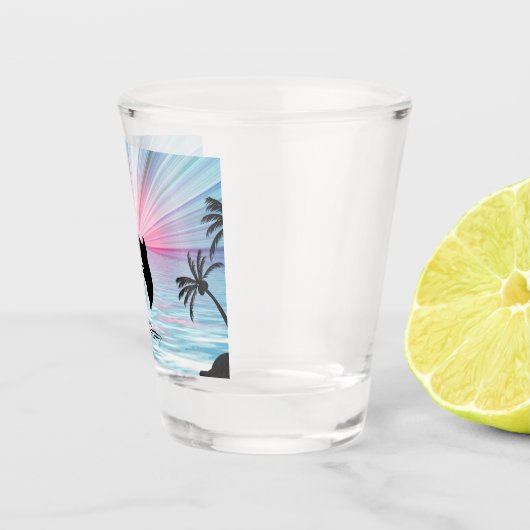 Dolphin Sunset Shot Glas (Rechts)