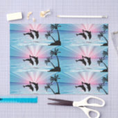 Dolphin Sunset Tissue Paper Tissuepapier (Craft)