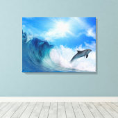 Dolphin Surf Canvas Afdruk (Insitu (Houten vloer))