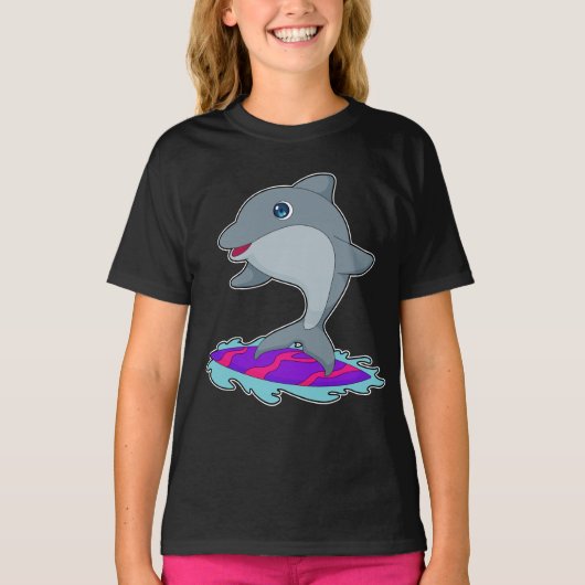 Dolphin Surfer Surfboard T-shirt (Voorkant)