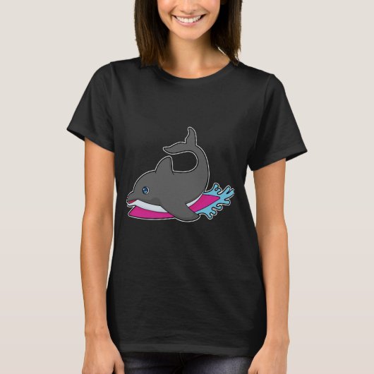 Dolphin Surfer Surfboard Water sporten T-shirt (Voorkant)