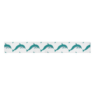 Dolphin Swimming Grosgrain Ribbon Grosgrain Lint