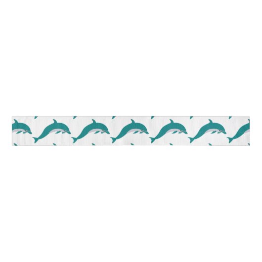 Dolphin Swimming Grosgrain Ribbon Grosgrain Lint (Voorkant)