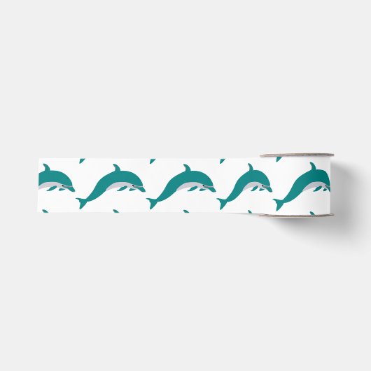 Dolphin Swimming Grosgrain Ribbon Lint (Voorkant)