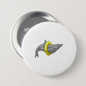 Dolphin Swimming Lifebuoy Ronde Button 7,6 Cm (Voorkant /achterkant)