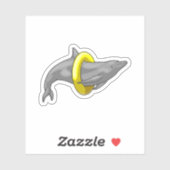 Dolphin Swimming Lifebuoy Sticker (Vel)