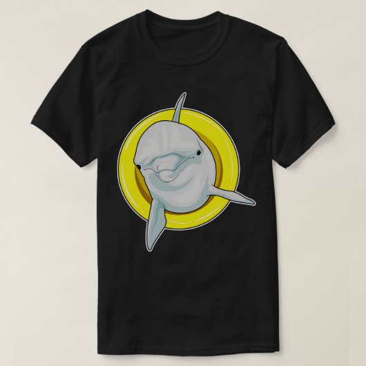 Dolphin Swimming Lifebuoy T-shirt (Design voorkant)