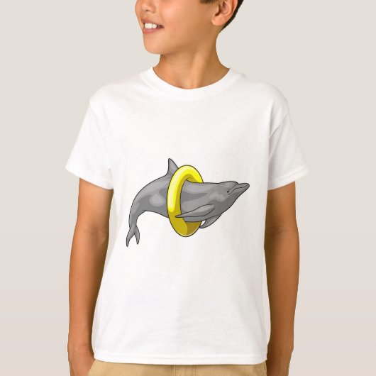 Dolphin Swimming Lifebuoy T-shirt (Voorkant)