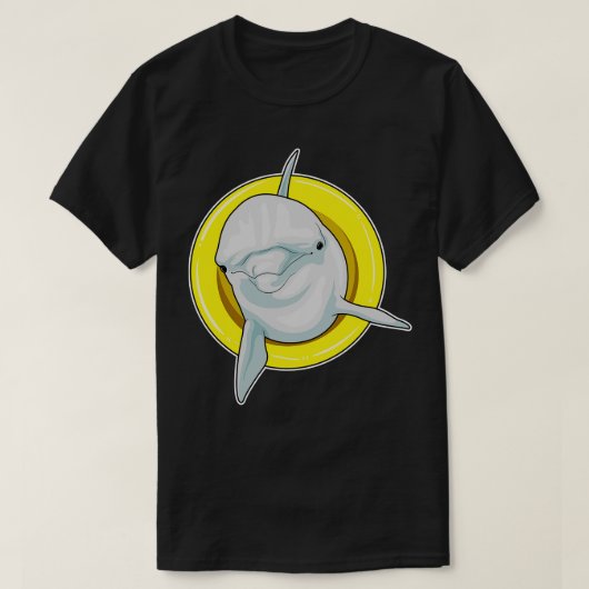 Dolphin Swimming Lifebuoy T-shirt (Design voorkant)