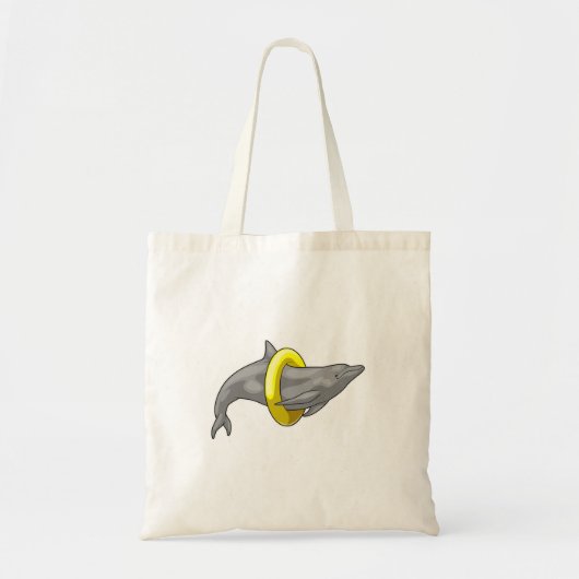 Dolphin Swimming Lifebuoy Tote Bag (Voorkant)