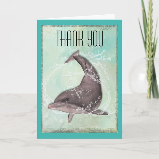 Dolphin Swimming Toward You Thank You Bedankkaart (Voorkant)