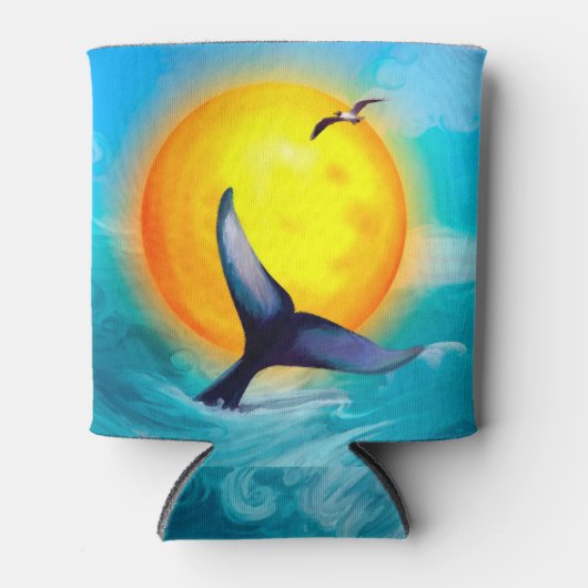 Dolphin Tail en Bird op Sunset Blikjeskoeler (Voorkant)