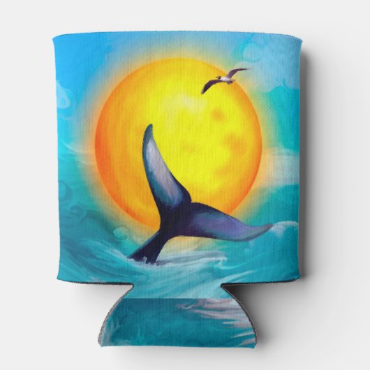 Dolphin Tail en Bird op Sunset Blikjeskoeler (Achterkant)