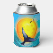 Dolphin Tail en Bird op Sunset Blikjeskoeler (Blikje Achterkant)