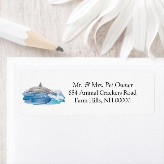 Dolphin Theme Return Address Labkers Etiket (Insitu)