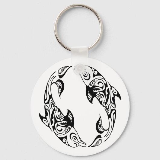 Dolphin Tribal Tattoo Sleutelhanger (Voorkant)
