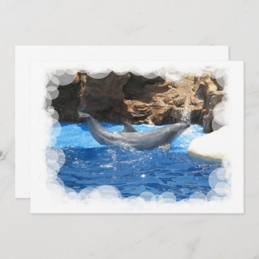 Dolphin Tricks Invitation Kaart (Voorkant / Achterkant)