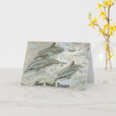 Dolphin Trio - Get Well Soon Kaart (Gele Bloem)