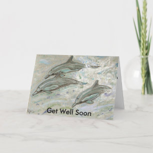 Dolphin Trio - Get Well Soon Kaart