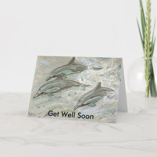 Dolphin Trio - Get Well Soon Kaart (Voorkant)