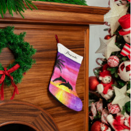 Dolphin Tropical Paradise Personalized Stocking Kleine Kerstsok