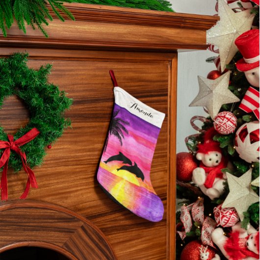 Dolphin Tropical Paradise Personalized Stocking Kleine Kerstsok