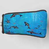 Dolphin & Turtle Dreaming Putter Golf Head Hoesje Golfheadcover (Voorkant)