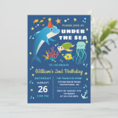 Dolphin Turtle Jellyfish under the Zee Birthday Kaart (Staand voorkant)