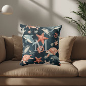 Dolphin Turtle Marine Life Coastal Nursery Decor  Kussen